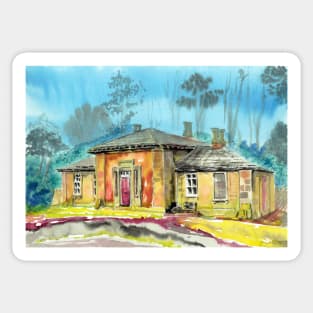 Gouache Painting of Wingfield Station, Derbyshire Sticker